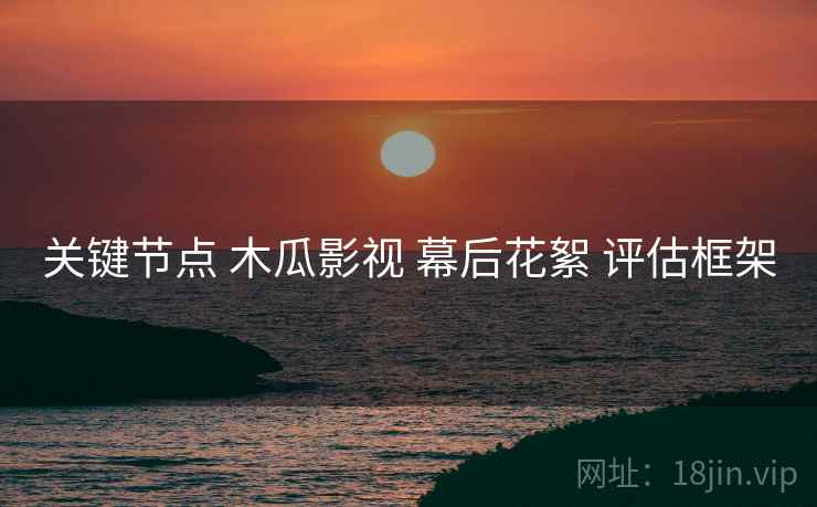 关键节点 木瓜影视 幕后花絮 评估框架
