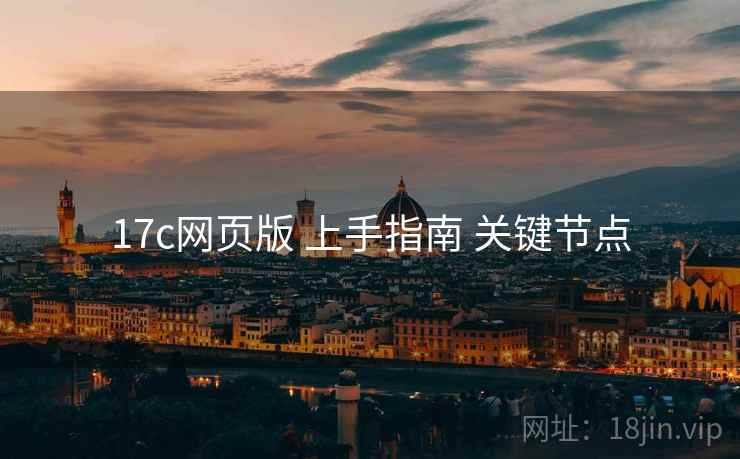 17c网页版 上手指南 关键节点