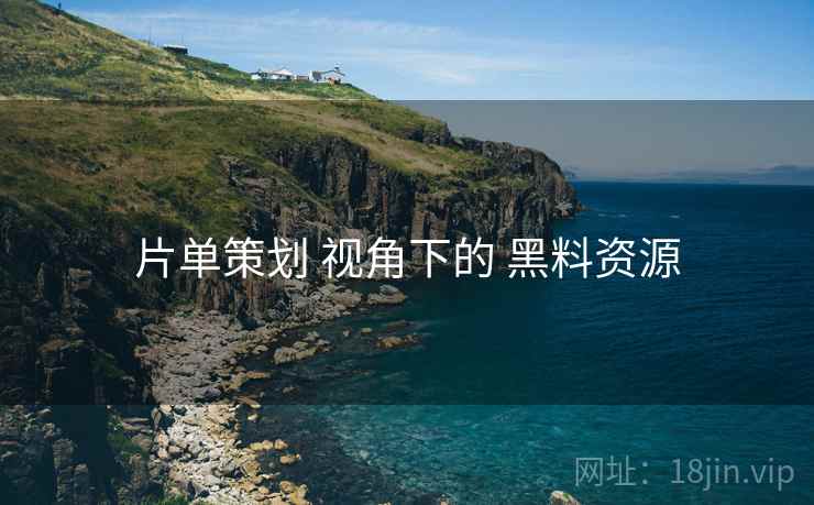 片单策划 视角下的 黑料资源