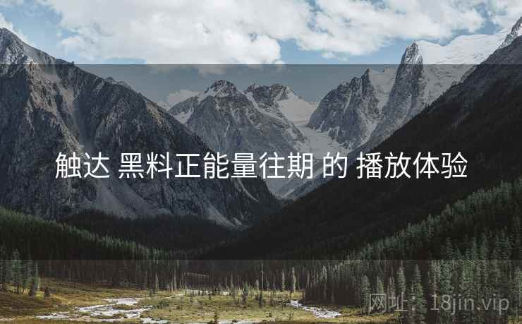 触达 黑料正能量往期 的 播放体验